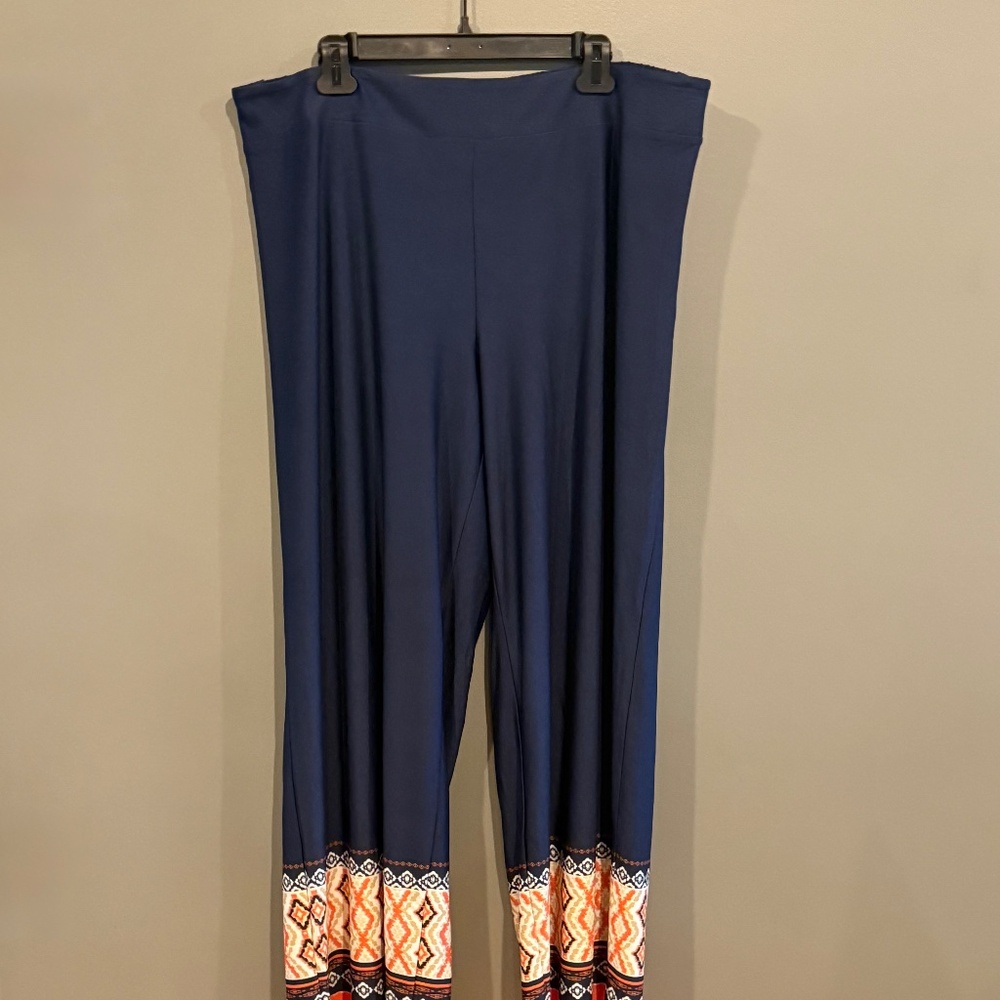 *GENTLY WORN* New Directions Curvy Women's Plus Size 3X Pull On Wide Leg Pants